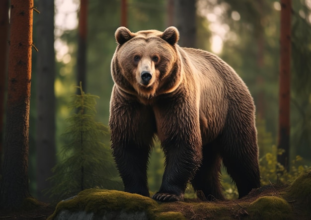 The brown bear is a large bear species found across Eurasia and North America