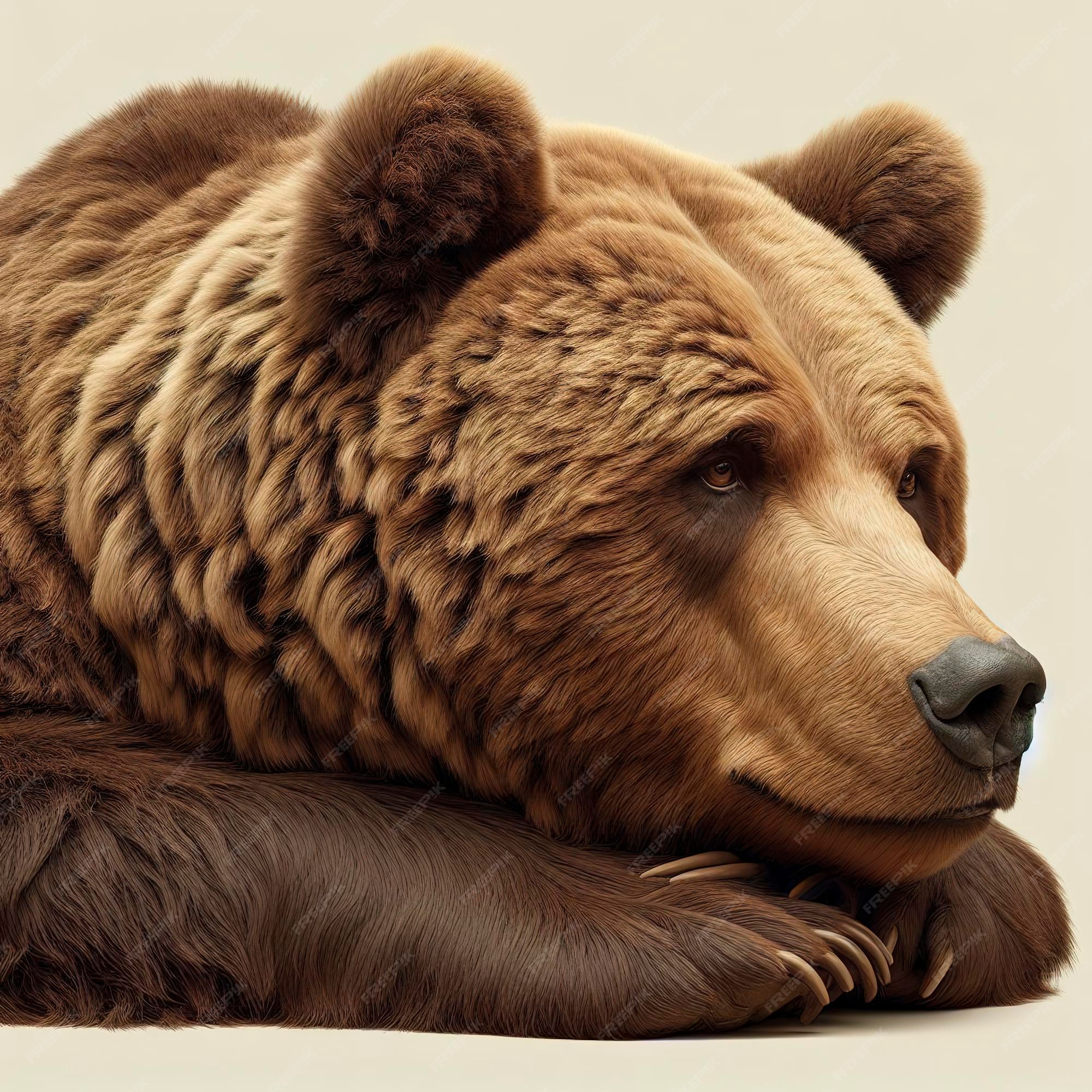 Premium Photo | A brown bear male specimen taken out of profile