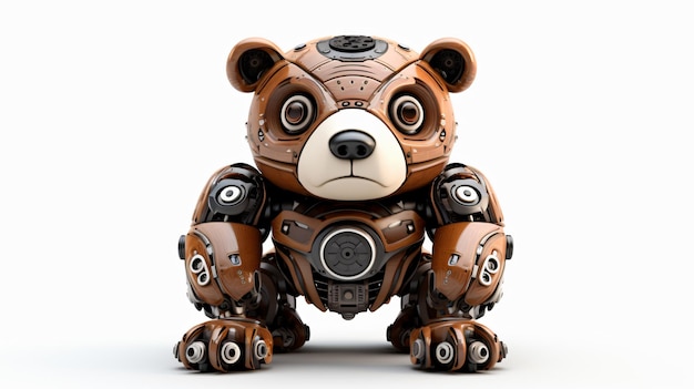 Brown bear robot funny robotic animal