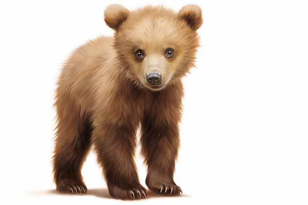 a brown bear with a brown face and a white background