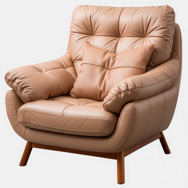 Brown and Beige armchair with pillow