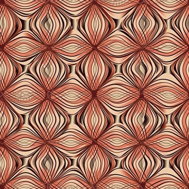 A brown and black abstract pattern with wavy shapes generative ai