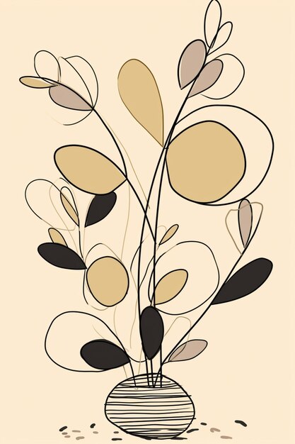 Photo a brown and black floral design with a black and brown design.