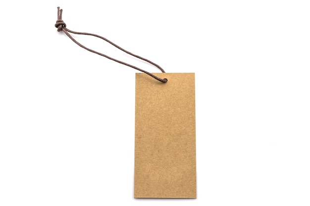 Brown blank tag isolated on white background