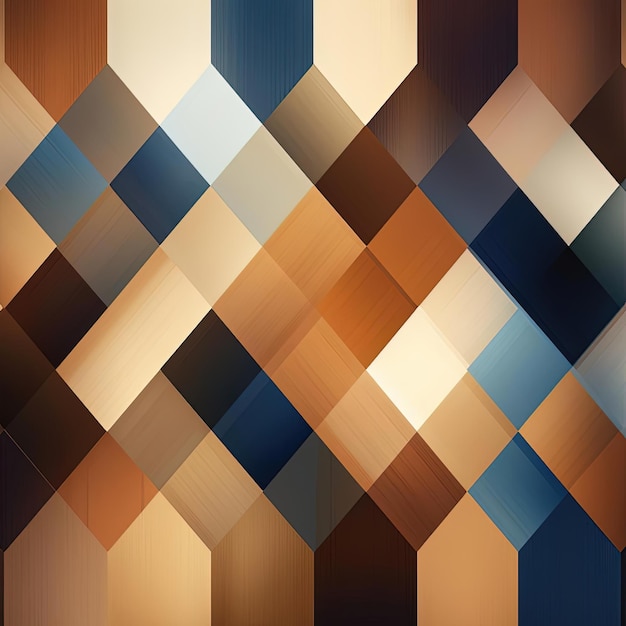 a brown and blue geometric design with a brown and blue background