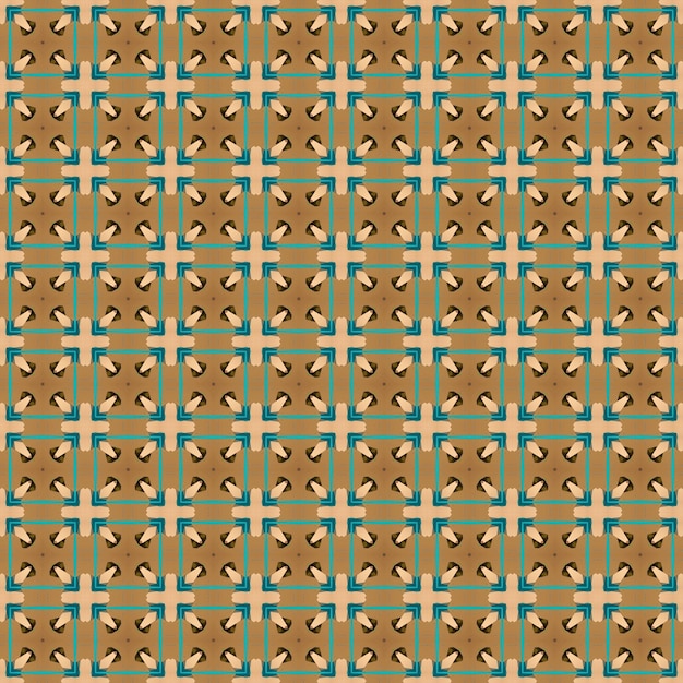 A brown and blue pattern with a cross.