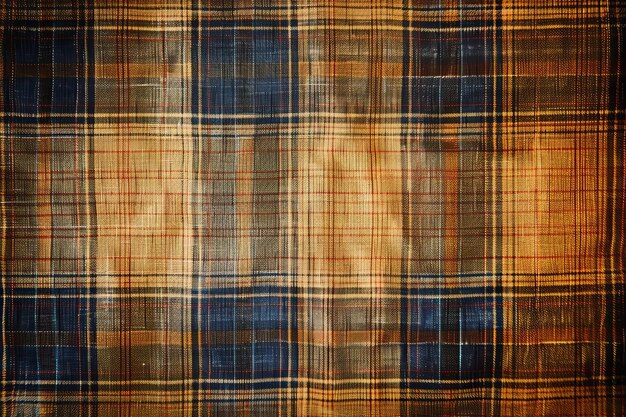 Brown and Blue Plaid Fabric