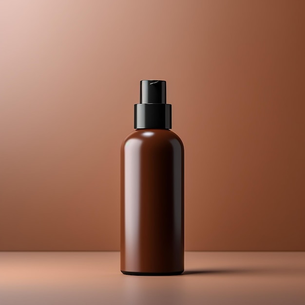 Brown bottle mockup for cosmetic products