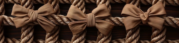 a brown bow on a rope