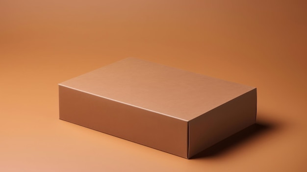 텍스트나 디자인을 위한 갈색 상자 모형 및 공백