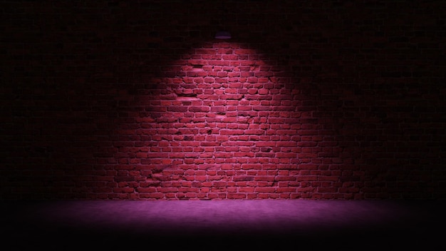 Фото Коричневый кирпичный фон стены с точечным световым эффектом розовый