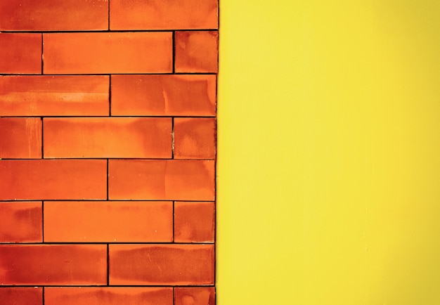 Brown brick wall Light middle and yellow Blocks for background 