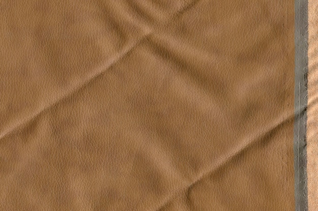 Brown bright macro photo of texture of the genuine faux vegan leather