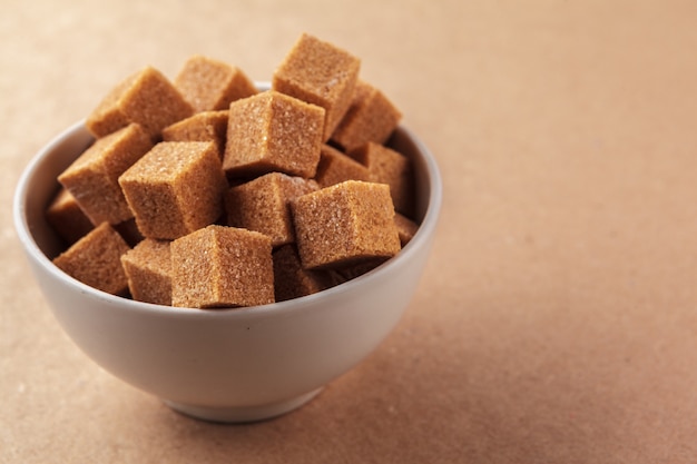 Brown cane sugar cubes