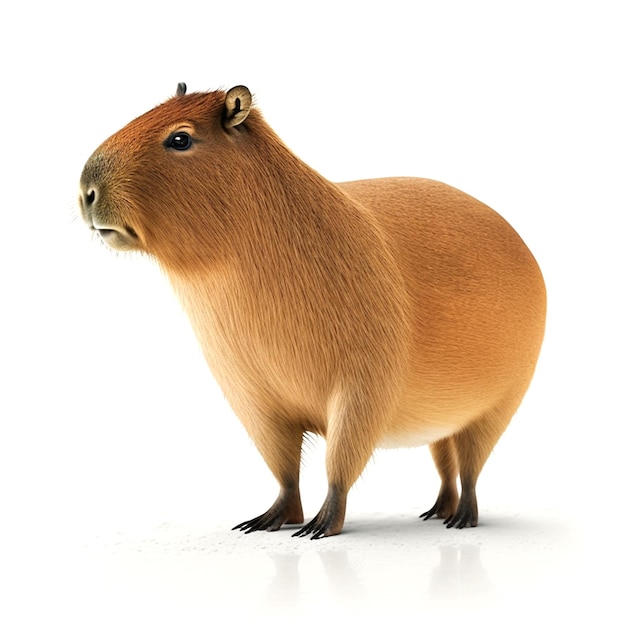 A brown capybara with a black nose and a brown nose.