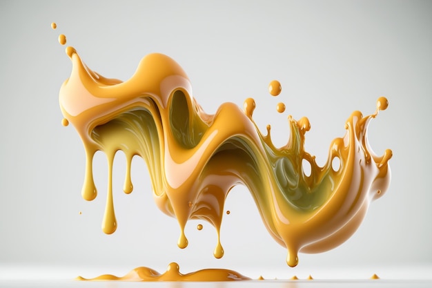 Brown caramel wave splashes generative ai