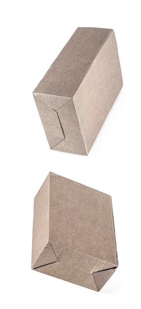 Brown cardboard box isolated on a white background with clipping path