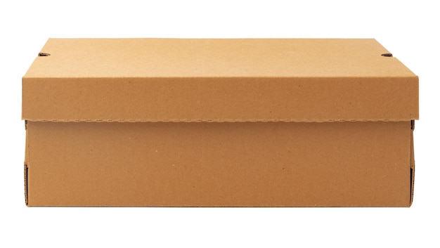 흰색 배경에 고립 된 갈색 골 판지 상자