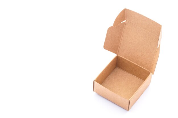 Brown cardboard box on white background special for gift picture used design