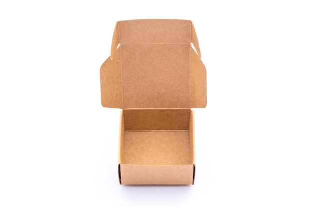 Brown cardboard box on white background special for gift picture used design