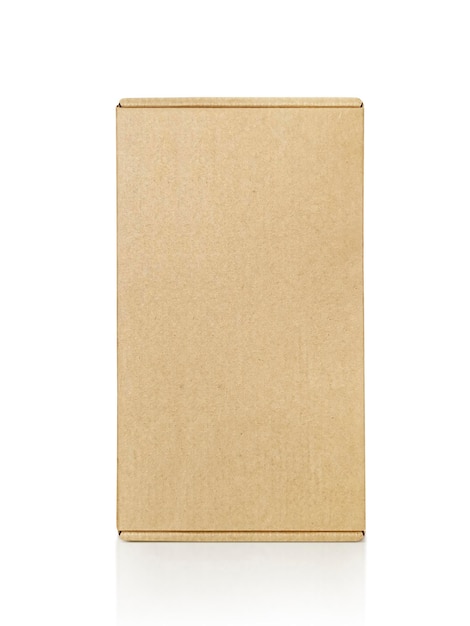 Photo brown cardboard box on a white background