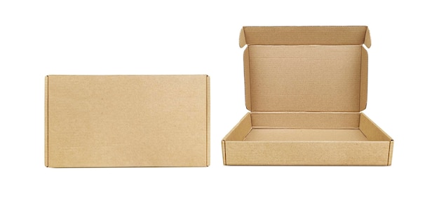 Brown cardboard box on a white background