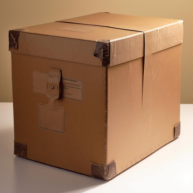 a brown cardboard box with a label that says " cardboard " on it.