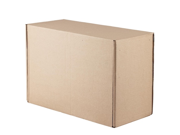 brown cardboard boxes for shoes isolated on a white background