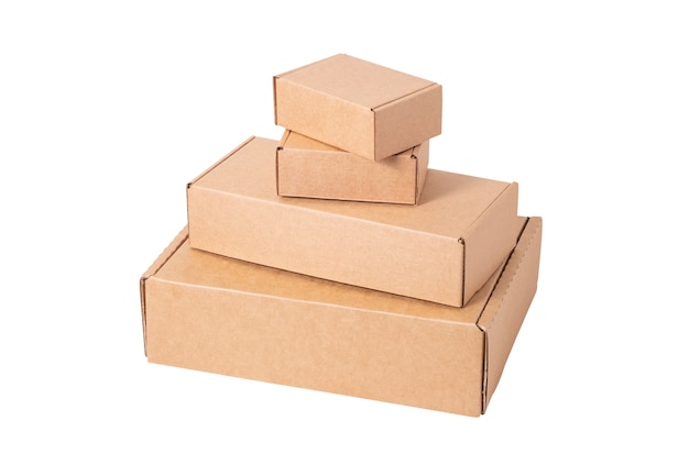 Brown Cardboard Carton box isolated