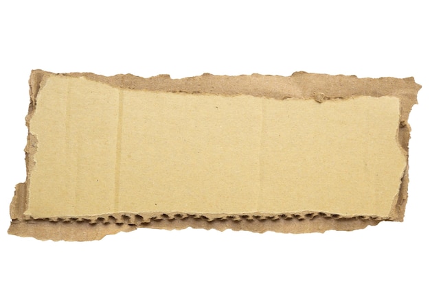 Brown Cardboard paper piece isolated on white background