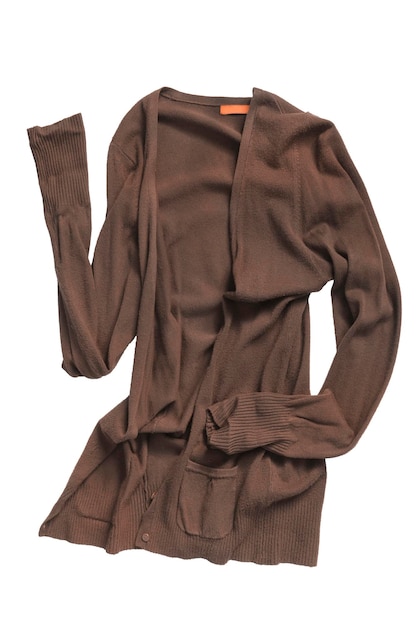 Brown cardigan isolated