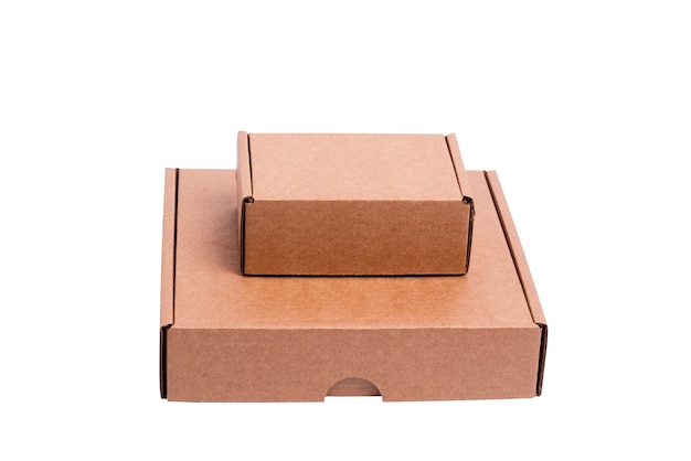 Brown carton cardboard box, isolated