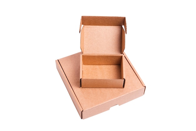 Brown carton cardboard box, isolated