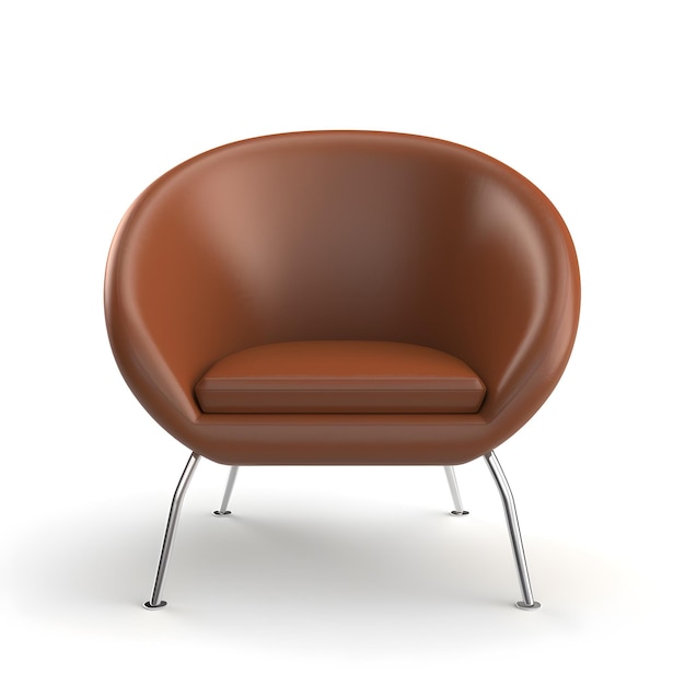 Brown chair on white background modern furniture