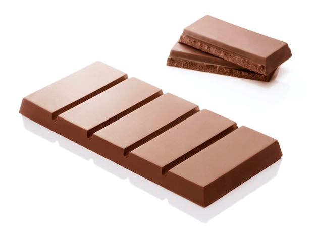 Brown Chocolate Bar on White