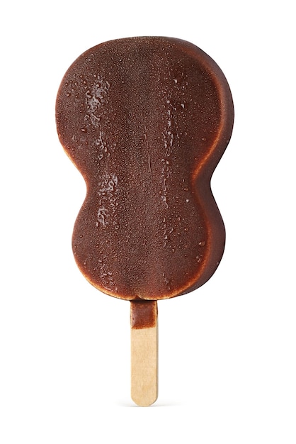 흰색 배경에 고립 된 갈색 초콜릿 아이스 캔디 아이스크림