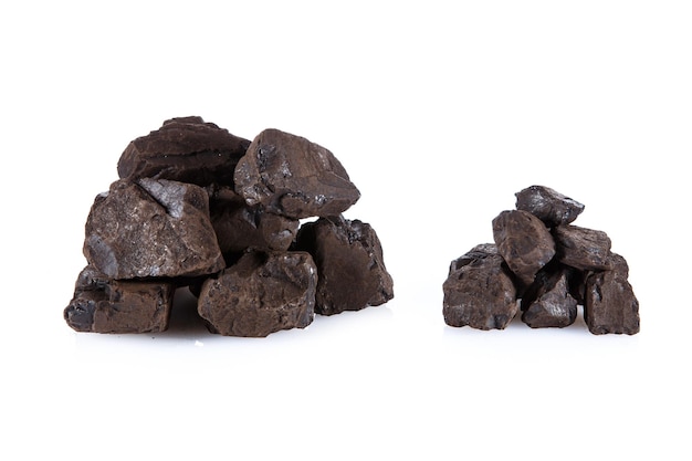 Brown coal on a white background