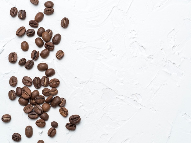 Brown coffee beans with copy space