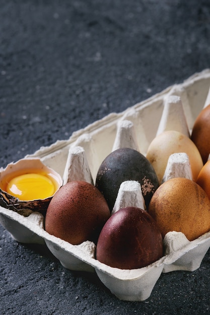 Brown colored easter eggs