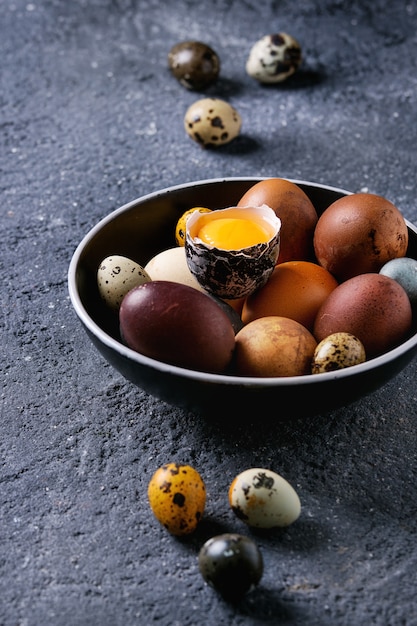 Brown colored easter eggs