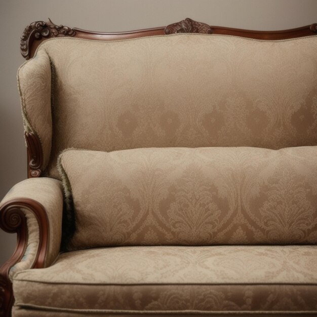 Photo a brown couch with a floral pattern on the back.