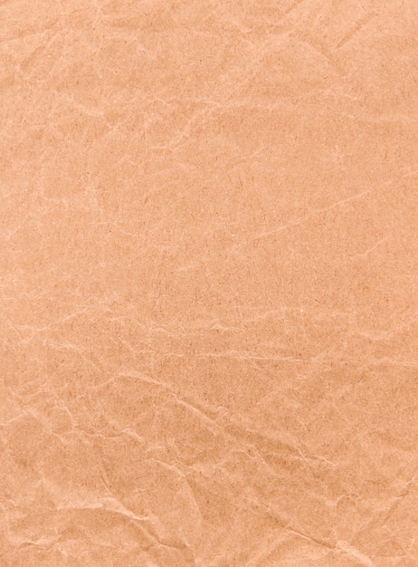 Brown crumpled craft paper. Textured vintage background.