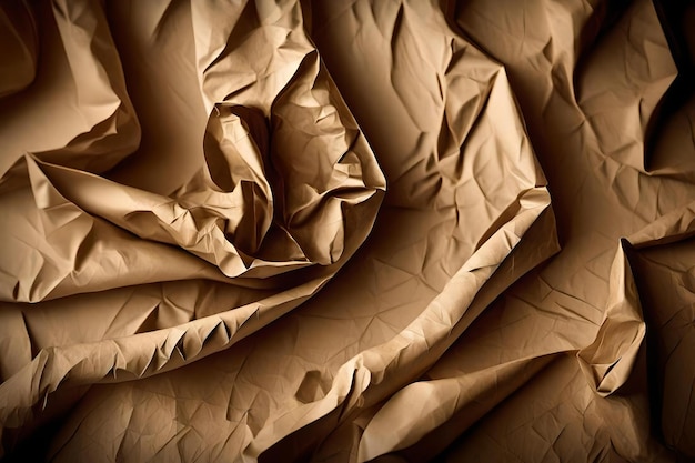 Brown crumpled paper background