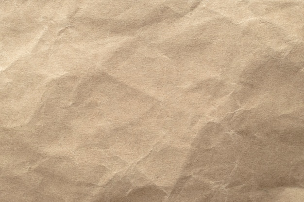 Brown crumpled paper texture background.