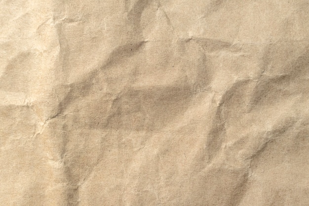 Brown crumpled paper texture background.