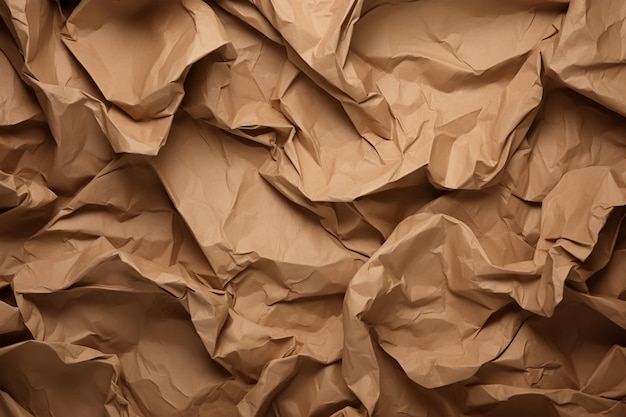 Brown crumpled paper texture