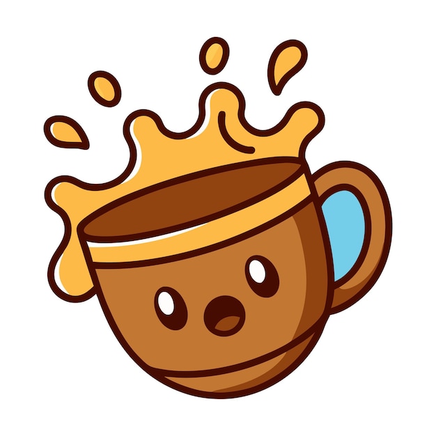 茶色のカップに黄色い冠が付いている