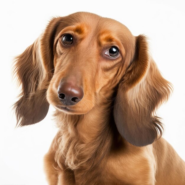 A brown dachshund with a big brown nose