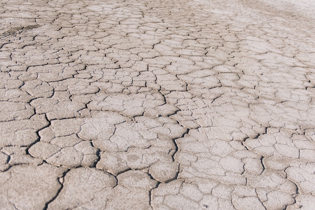 Brown dry soil or desert cracked ground texture background,land arid earth warming.