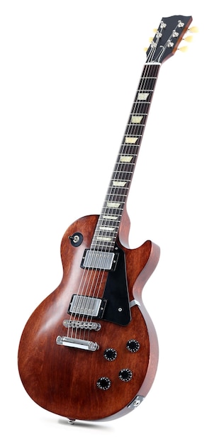  ⁇ 색 위에 고립된 갈색 전기 기타